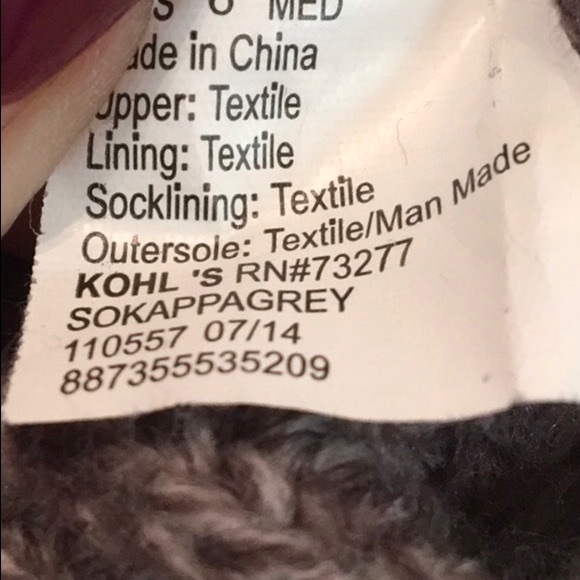 SOCK KNIT BOOTIES KOHLS RUBBER SOLES ZIP SIDE SZ 6 - Picture 7 of 7